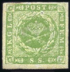 Stamp of Denmark 1851-63, Selection of mint & used stamps plus two 