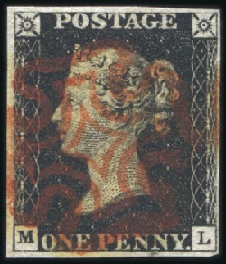 Stamp of Great Britain » 1840 1d Black and 1d Red plates 1a to 11 Plate 8 ML with fine to very good margins, neat re