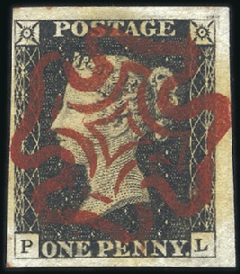 Stamp of Great Britain » 1840 1d Black and 1d Red plates 1a to 11 Plate 2 PL with fine to huge margins, crisp and co