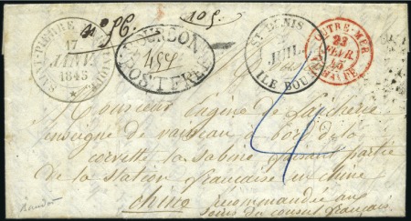 Stamp of Colonies françaises » Réunion La mystérieure marque BOURBON POST FREE pour la Ch