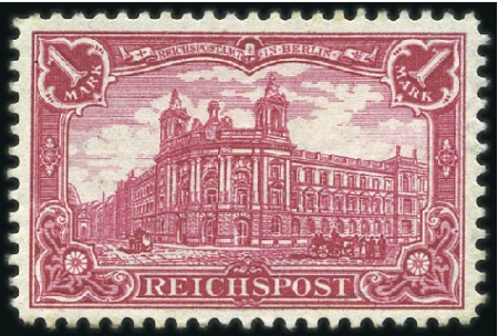 Stamp of Germany » German Empire 1900 1M Dark Carmine Red, perf. 11 1/2, mint, fres