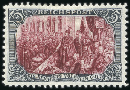 Stamp of Germany » German Empire 1900 5M Greenish Black & Brownish Carmine, perf. 1