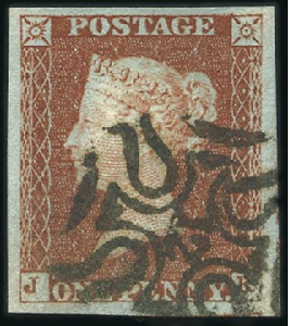 Stamp of Great Britain » 1841 1d Red London Numbers in MCs: 1841 1d reds with set of 1