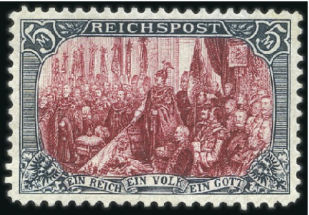 Stamp of Germany » German Empire 1900 5M Greenish Black & Brownish Carmine, perf. 1