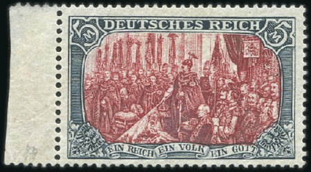 Stamp of Germany » German Empire 1902 5M Greenish Black & Red, centre type II, mint