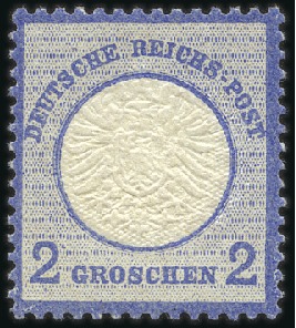 Stamp of Germany » German Empire 1872 2Gr Ultramarine, mint nh single showing large