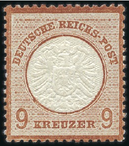 Stamp of Germany » German Empire 1872 9Kr Brown, mint nh single showing plate flaw