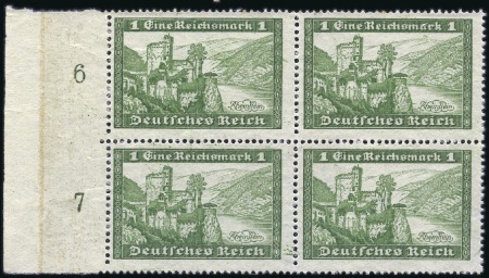 Stamp of Germany » German Empire 1930 Unissued 1RM green, unused without gum, left
