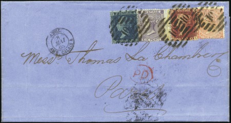 Stamp of Great Britain » 1855-1900 Surface Printed 1863 (May 7) Cover from London to Paris, France, w
