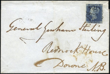 Stamp of Great Britain » 1841 1d Red 1843 (Nov 21) Cover with 2d blue (three margins) t
