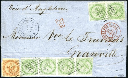 Stamp of Colonies françaises » Guadeloupe 1866 Lettre de Pointe à Pitre pour la France avec 