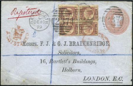 Stamp of Great Britain » 1854-70 Perforated Line Engraved 1879 (Dec 10) 1d Pink postal stationery envelope s