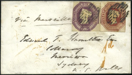 Stamp of Great Britain » 1847-54 Embossed 1854 (Nov 5) Envelope from London to New South Wal