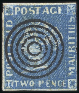Stamp of Mauritius 1848-59 "POST PAID" Intermediate Impression 1d ver