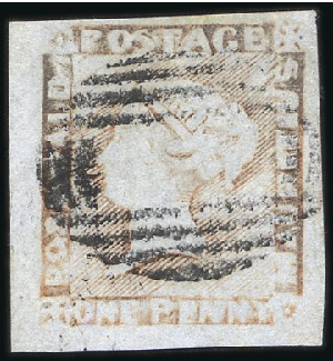 Stamp of Mauritius 1848-59 "POST PAID" Latest Impression 1d red-brown