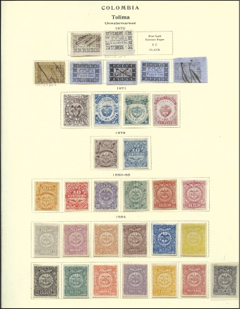 Stamp of Colombia » States - Tolima 1870-1904, Collection neatly mounted on 9 album pa