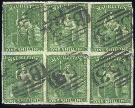Stamp of Mauritius 1858-1862 Britannia issue selection, incl. 1858 4d