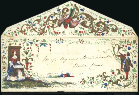 Stamp of Great Britain » Postal History » Pre-Adhesive & Stampless ca1860 Illustrated envelope with illustrated invit