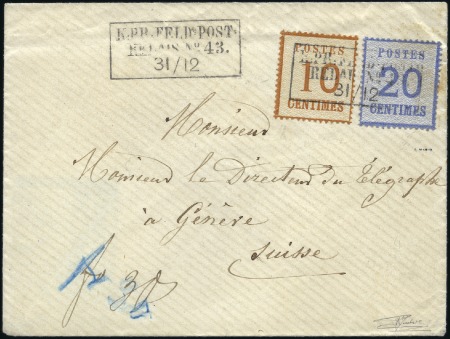 Stamp of France 1870 Enveloppe pour Genève avec Alsace-Lorraine 10