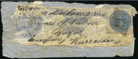 Stamp of India 1852 "Scinde Dawk" 1/2a blue, good to large even m