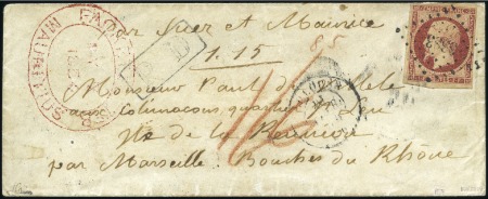 Stamp of Colonies françaises » Réunion 1854 Enveloppe de Toulouse pour St Leu avec 1F Emp