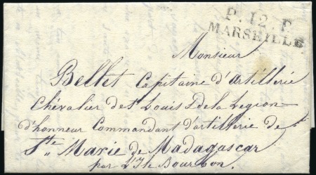 Stamp of Colonies françaises » Madagascar (Poste française) 1828 Lettre en Port payé de Nice avec P 12 P Marse