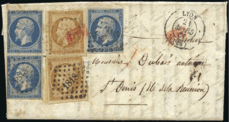 Stamp of Colonies françaises » Réunion 1861 Lettre de Lyon 21.03.61 pour St. Denis avec 2