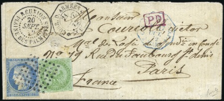 Stamp of Colonies françaises » Réunion 1872 Env. d'un Gendarme à la Plaine des Palmistes