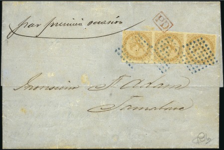 Stamp of Colonies françaises » Réunion 1868 Lettre de l'ile Maurice postée à St Denis pou