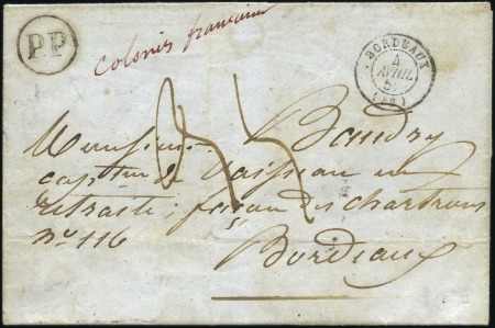 Stamp of Colonies françaises » Réunion 1851 Lettre de St Pierre du 20 décembre pour Borde