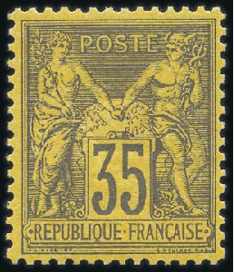 Stamp of France 1877-80 35c violet-noir sur jaune, neuf sans charn