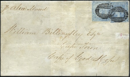 Stamp of Mauritius 1859 Lapriot 2d blue, worn impression, two singles