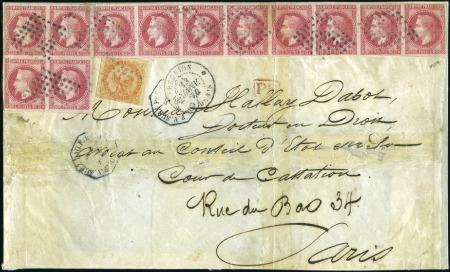 Stamp of Colonies françaises » Réunion 1872 Devant de lettre pour Paris avec spectaculair