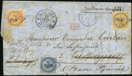 Stamp of Colonies françaises » Martinique 1868 Lettre de St Pierre pour la France avec Aigle