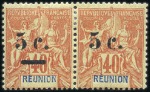 Stamp of Colonies françaises » Réunion 1829-1947, Collection exhaustive de la Réunion déb