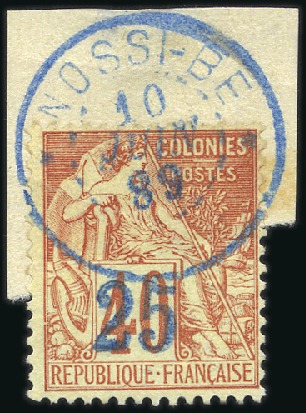 Stamp of Colonies françaises » Nossi-Bé 1889 25 sur Alphée Dubois 40c orange, obl., TB, tr