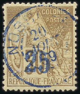 Stamp of Colonies françaises » Nossi-Bé 1889 25 sur Alphée Dubois 30c brun, obl., TB, rare