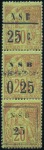 Stamp of Colonies françaises » Nossi-Bé 1890 Série complète en trois bandes de trois types