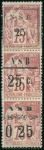 Stamp of Colonies françaises » Nossi-Bé 1890 Série complète en trois bandes de trois types