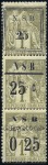 Stamp of Colonies françaises » Nossi-Bé 1890 Série complète en trois bandes de trois types