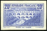 Stamp of France 1929 Pont du Gard, 7 essais de couleur, TB