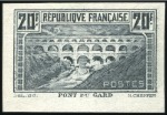 Stamp of France 1929 Pont du Gard, 7 essais de couleur, TB