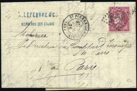Stamp of France 1871-76, Sélection de 5 lettres avec BORDEAUX dont