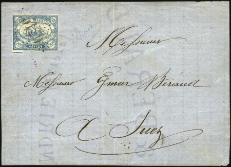Stamp of Egypt » Suez-Canal Company 1868 20c Blue, just touched to good margins, tied