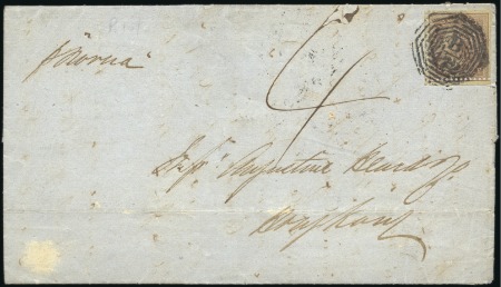 Stamp of Malaysia » Straits Settlements India Used in Singapore: 1857 (May) Folded entire 