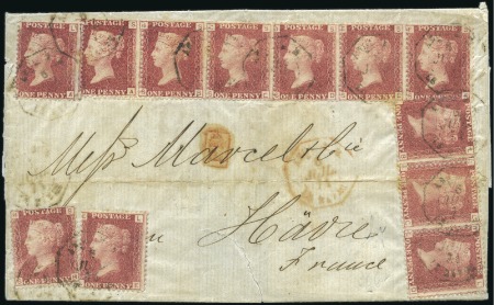 Stamp of Great Britain » 1854-70 Perforated Line Engraved 1871 (Jul 6) Wrapper with French "ANG B. M. / LE H