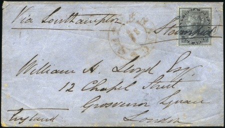 Stamp of Malaysia » Straits Settlements 1856 India Used in Penang: Envelope to London, fra
