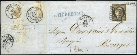 Stamp of France 1846-66, 28 lettres sur pages montrant la période 