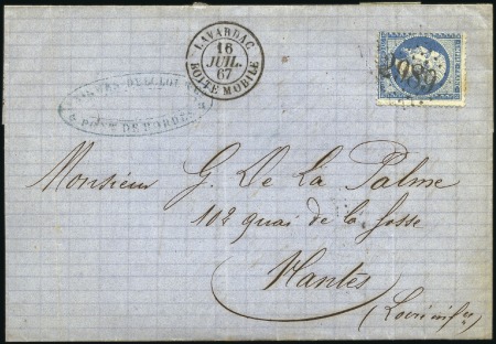 Stamp of France 1867-76, 36 lettres sur pages avec cachets de Boit