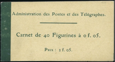 Stamp of France 1900 Carnet 5c Blanc de 40 timbres, un léger point
